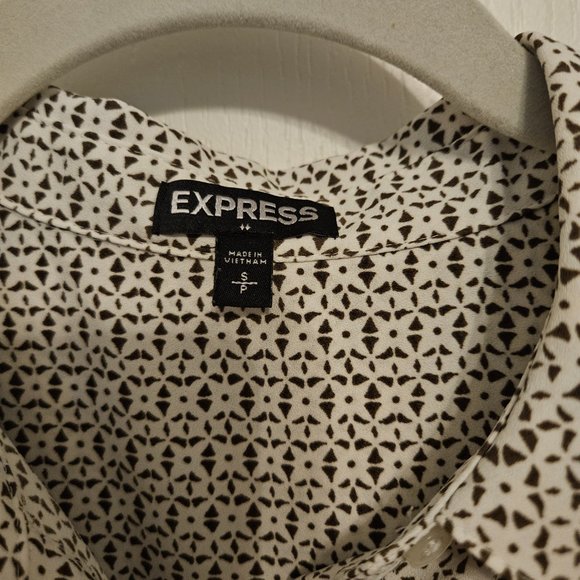 Express Button Down Patterned Shirt Dress Size SMALL - Picture 6 of 9